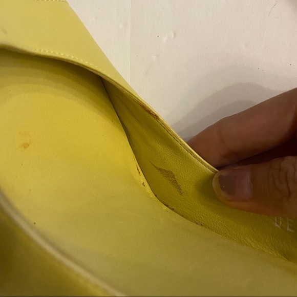 Nina Ricci designer chartreuse leather platform open toe heels made in Italy 39 - Picture 5 of 16